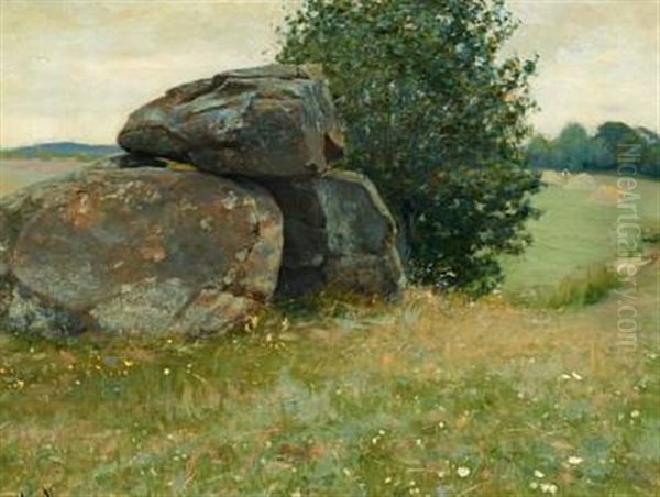 Summer's Day With A Cromlech Oil Painting by Hans Andersen Brendekilde