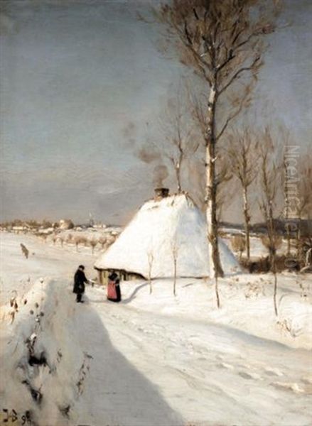 Winter Landscape Oil Painting by Hans Andersen Brendekilde