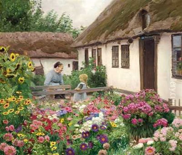 Havemandens Blomster Oil Painting by Hans Andersen Brendekilde