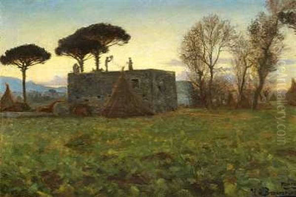 Aften I Pompei Oil Painting by Hans Andersen Brendekilde