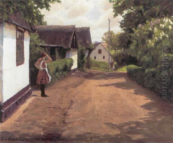 En Sommerdag I Gundsomagle Oil Painting by Hans Andersen Brendekilde