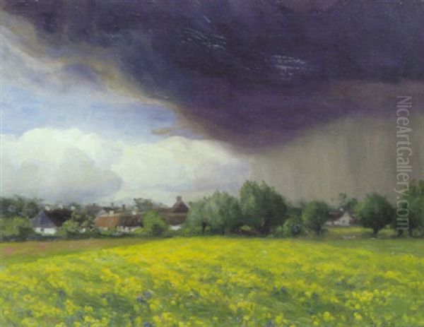 Optraekkende Uvejr, Sommer Oil Painting by Hans Andersen Brendekilde