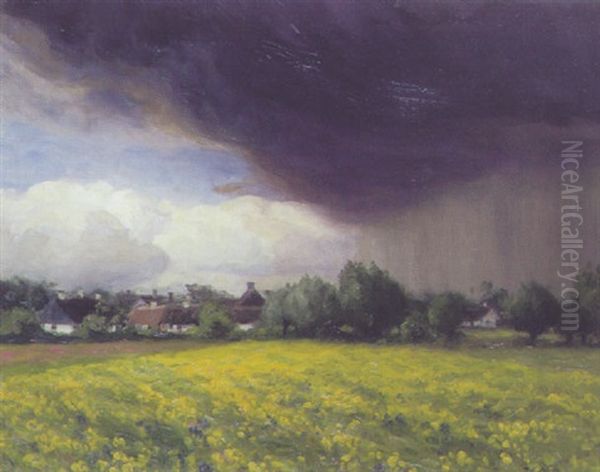 Optraekkende Uvejr, Sommer Oil Painting by Hans Andersen Brendekilde