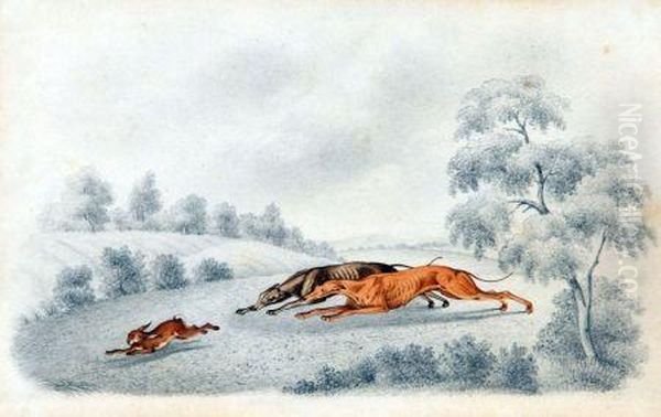 Greyhounds V Hare Oil Painting by Henry Thomas Alken