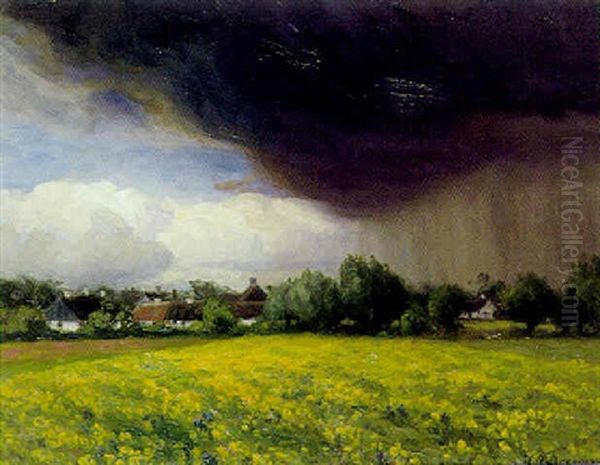 Optraekkende Uvejr, Sommer Oil Painting by Hans Andersen Brendekilde