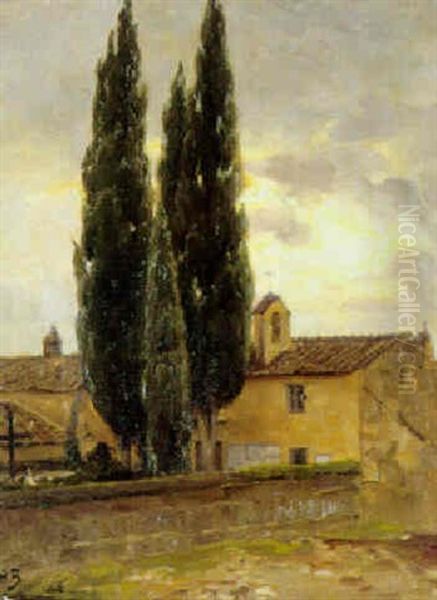 Parti Fra Italien I Naerheden Af Polle Molle Oil Painting by Hans Andersen Brendekilde