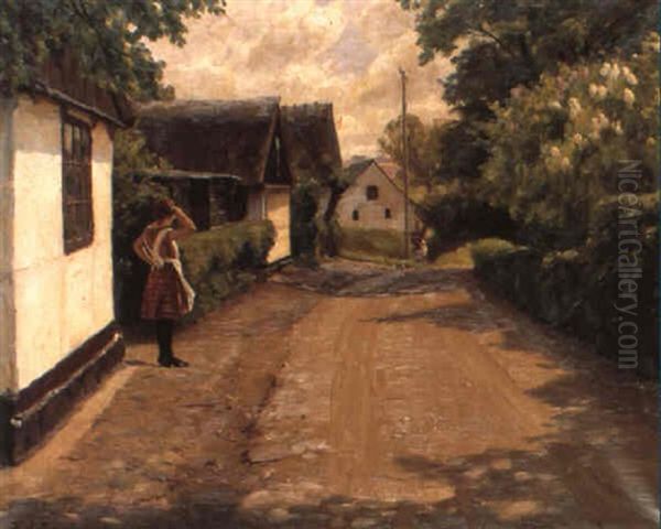 En Sommerdag I Gunds+magle Oil Painting by Hans Andersen Brendekilde