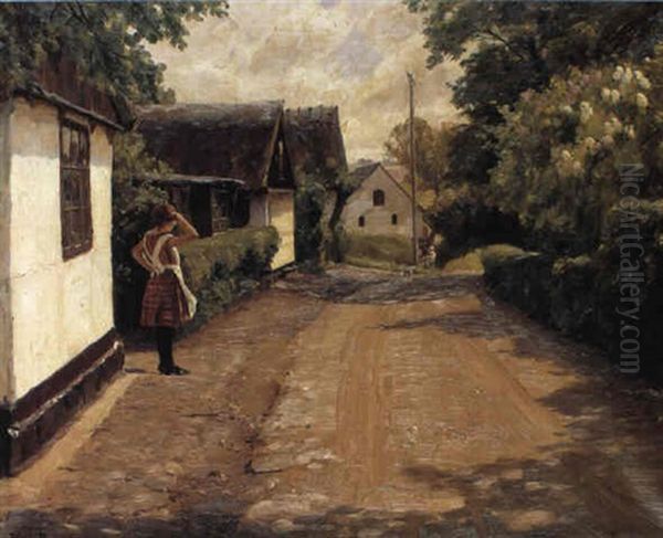 En Sommerdag I Gunds+magle Oil Painting by Hans Andersen Brendekilde