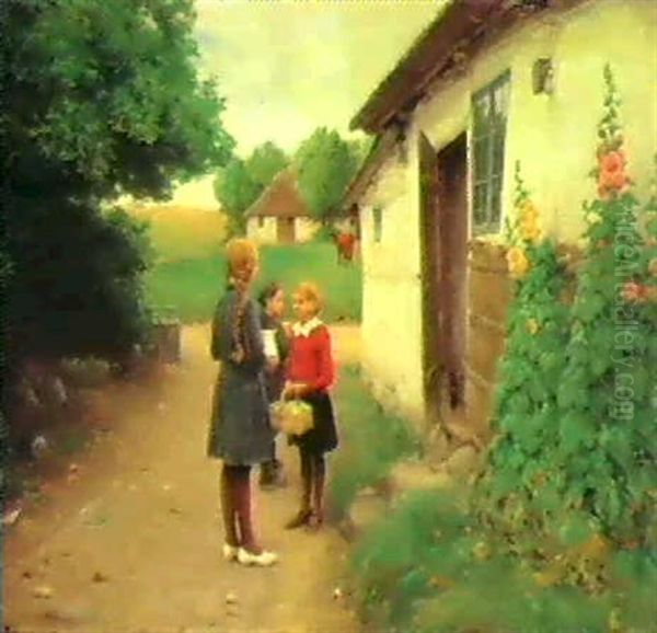 The Farmer's Children Oil Painting by Hans Andersen Brendekilde