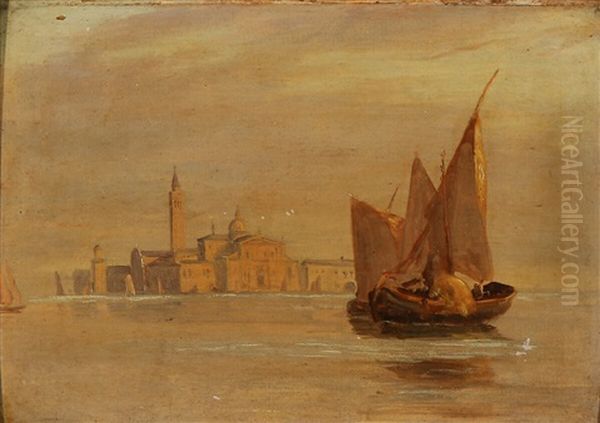 View From San Giorgio Maggio In Venice Oil Painting by Thorald Brendstrup