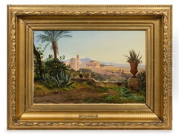 Mediterranean Landscape Oil Painting by Thorald Brendstrup