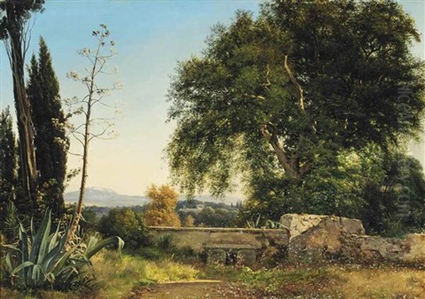 Villa Poniatowski, Rome Oil Painting by Thorald Brendstrup