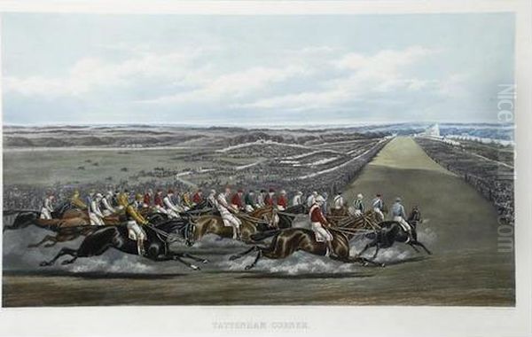 Tattenham Corner; The Winning Post Oil Painting by Henry Thomas Alken