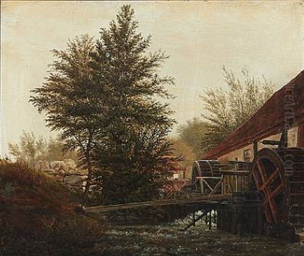 Summer Day At A Water Mill Oil Painting by Thorald Brendstrup