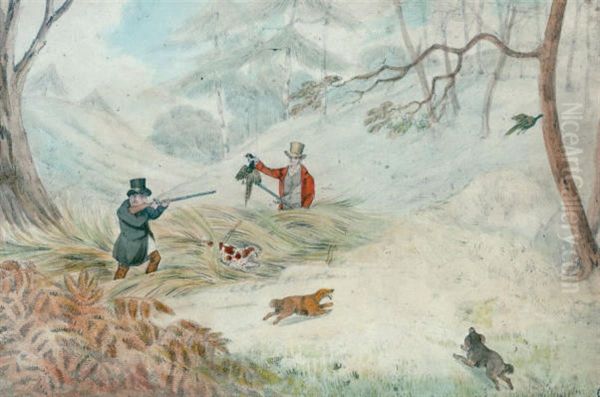 Pheasant Shooting Oil Painting by Henry Thomas Alken