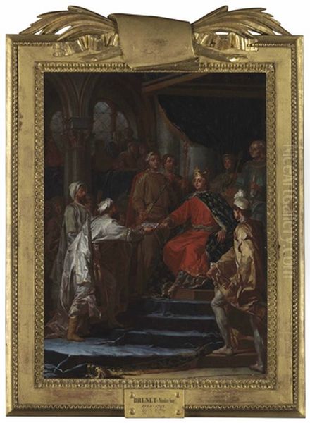 Saint Louis Receiving The Ambassador Of The King Of Tartary Oil Painting by Nicolas Guy Brenet