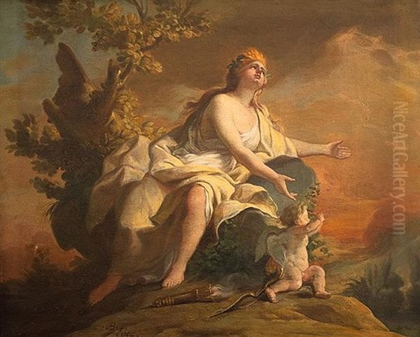 Venere E Cupido Oil Painting by Nicolas Guy Brenet