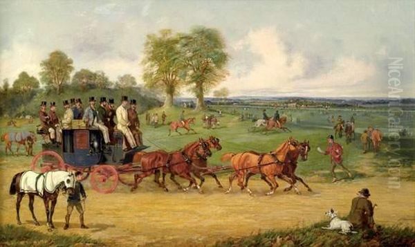 L'arrivee Aux Courses Oil Painting by Henry Thomas Alken