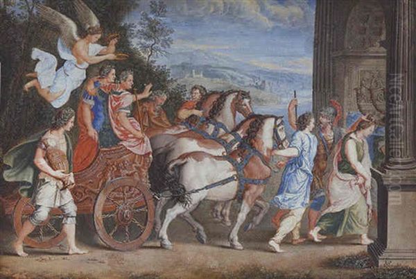 The Triumph Of Titus And Vespasian Oil Painting by Vincenzo Brenna