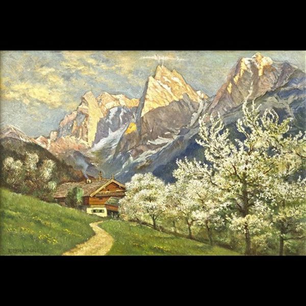 Veduta Alpina, Sud Tirolo Oil Painting by Franz Brenner