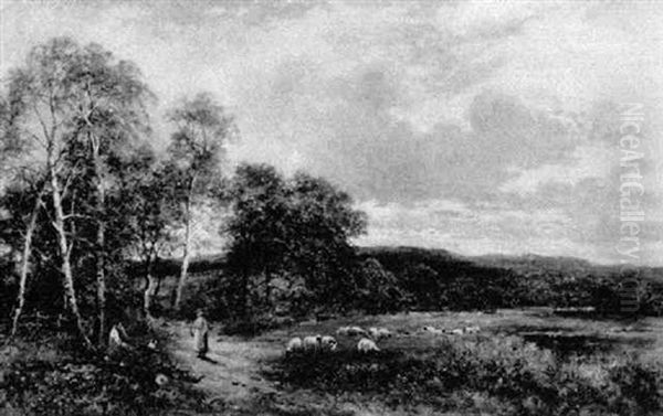 Birchwoods At Ashfords Oil Painting by Carl Brennir