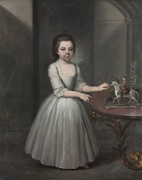 Portrait Of A Girl, In A Silver Dress Oil Painting by Francis Brerewood