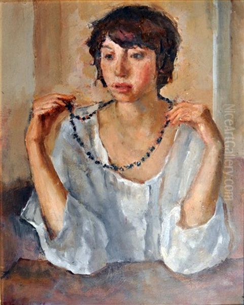 La Modella Oil Painting by Antonio Bresciani