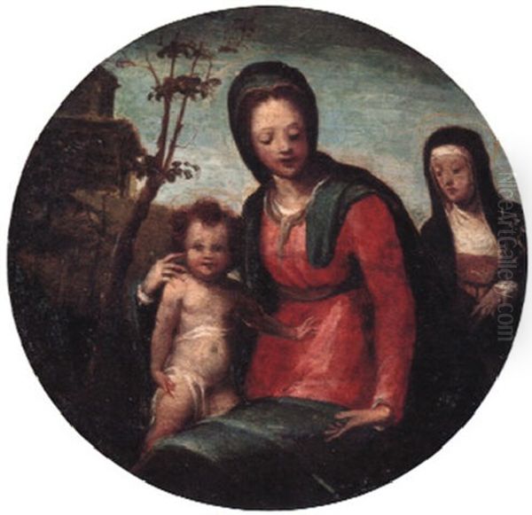 Madonna And Child Oil Painting by Andrea del Brescianino