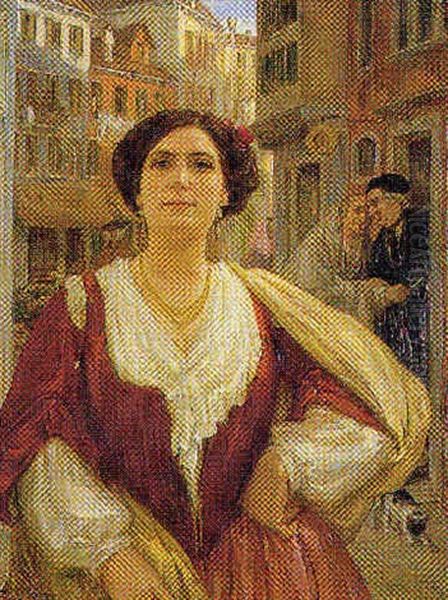 Figura Femminile Oil Painting by Vittorio Emanuele Bressanin