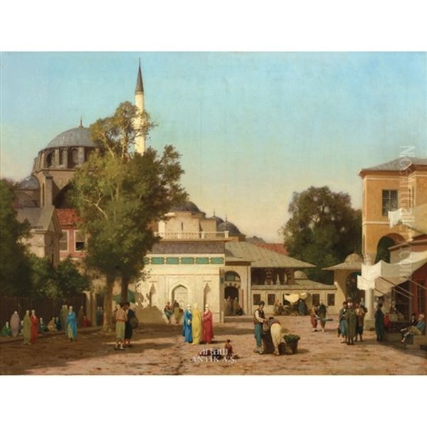 Tophane Meydani Oil Painting by Germain Fabius Brest