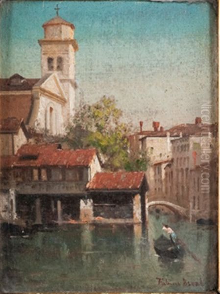 Vue De Venise Oil Painting by Germain Fabius Brest