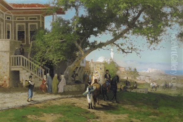 Vue Prise Sur L'ile De Tenedos, Turquie Oil Painting by Germain Fabius Brest