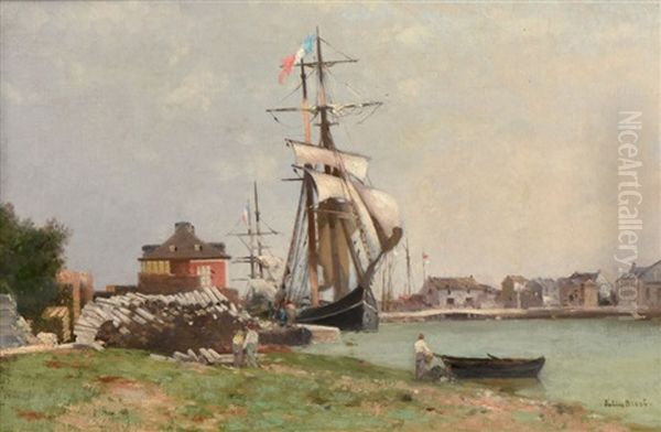 Chargement De Bateau Oil Painting by Germain Fabius Brest