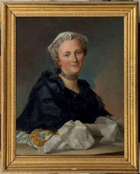 Portrait De Jeune Femme A La Bourse Oil Painting by Pierre Allais