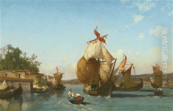 On The Bosphorus Oil Painting by Germain Fabius Brest