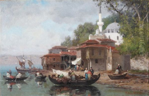 Peyzaj Oil Painting by Germain Fabius Brest