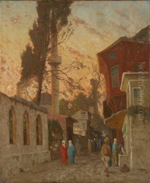 Fontaine, Vieux Constantinople Oil Painting by Germain Fabius Brest