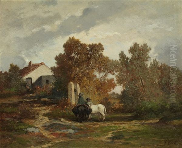 Plan D'aups Oil Painting by Germain Fabius Brest