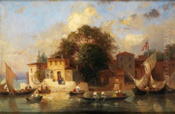 Souvenir Du Bosphore Oil Painting by Germain Fabius Brest