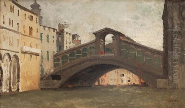 Le Pont Du Rialto Oil Painting by Germain Fabius Brest