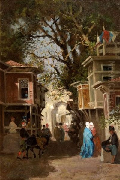 Rue Animee, Turquie Oil Painting by Germain Fabius Brest