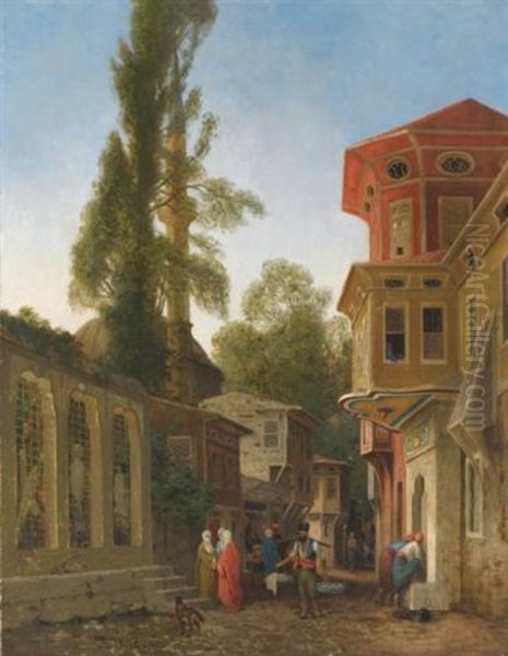 Quartier De Constantinople Oil Painting by Germain Fabius Brest