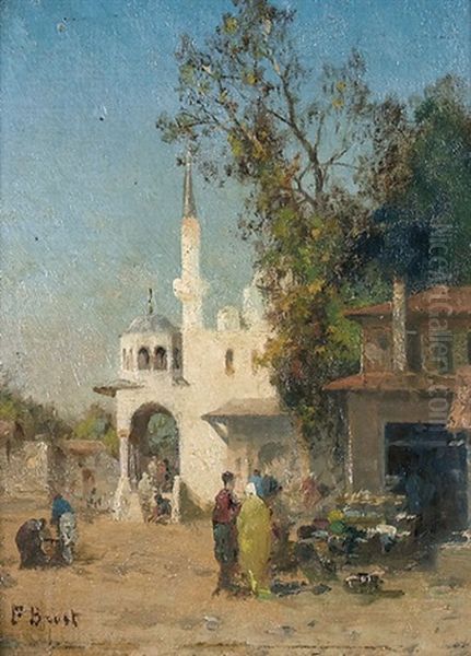 Eyoub Vers Constantinople Oil Painting by Germain Fabius Brest