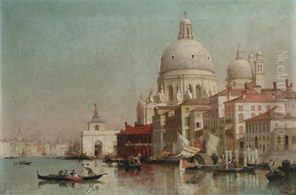 Venise, La Salute Sur Le Grand Canal Oil Painting by Germain Fabius Brest