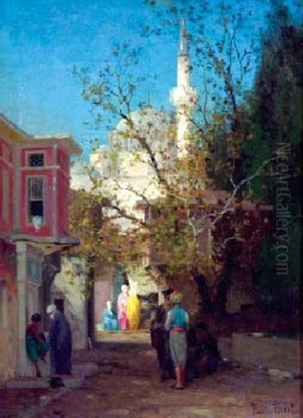 Vue D'istanbul Oil Painting by Germain Fabius Brest