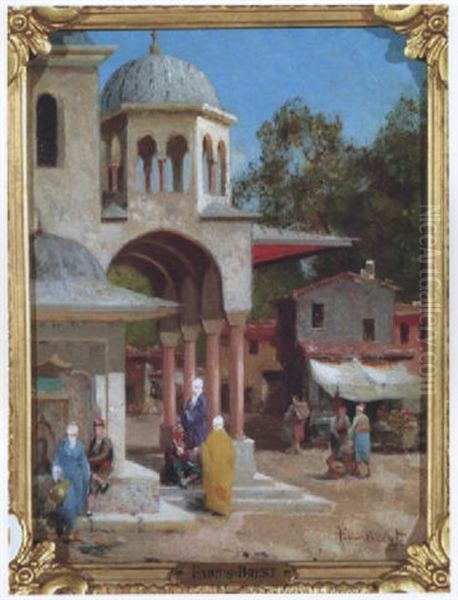 Le Marche A Istanbul Oil Painting by Germain Fabius Brest