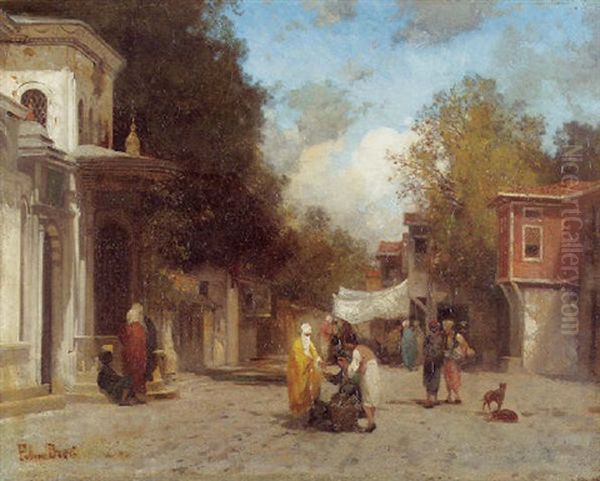 Scene De Rue Orientale Oil Painting by Germain Fabius Brest