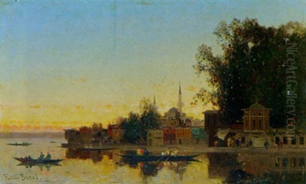 Sonnenuntergang Uber Dem Bosporus Oil Painting by Germain Fabius Brest