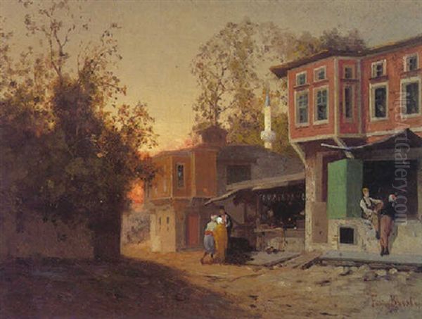 A Side Street In Sultan Ahmet Oil Painting by Germain Fabius Brest