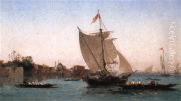 On The Bosphorus Oil Painting by Germain Fabius Brest